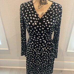 Kaileigh Dress (Stitch Fix) - Black with White Dots/Circles